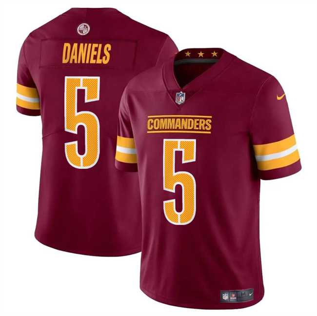 Men & Women & Youth Washington Commanders #5 Jayden Daniels Burgundy 2024 Draft Vapor Limited Stitched Jersey->tennessee titans->NFL Jersey